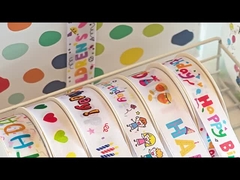 Felice compleanno nastro di cotone stampato