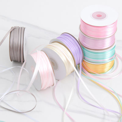 3mm Neri assorbiti di colore personalizzato High Durability Polyester Satin Ribbon per imballaggio regalo
