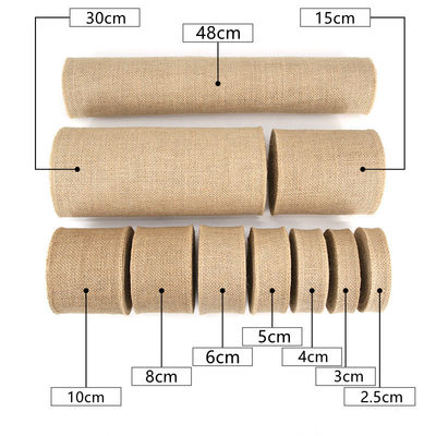 10 Yards Jute Burlap Ribbon Plain Woven Cut Edges Burlap Ribbon di Natale