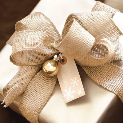 10 Yards Jute Burlap Ribbon Plain Woven Cut Edges Burlap Ribbon di Natale