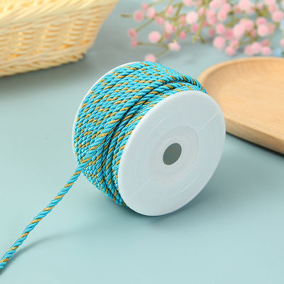 3 fili 2mm-10mm Poliester corda di nylon filo d'oro misto per braccialetto