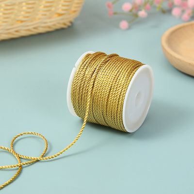 3 fili 2mm-10mm Poliester corda di nylon filo d'oro misto per braccialetto