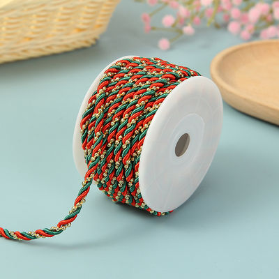 3 fili 2mm-10mm Poliester corda di nylon filo d'oro misto per braccialetto