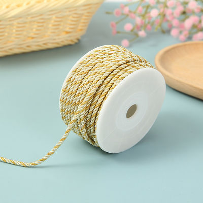 3 fili 2mm-10mm Poliester corda di nylon filo d'oro misto per braccialetto