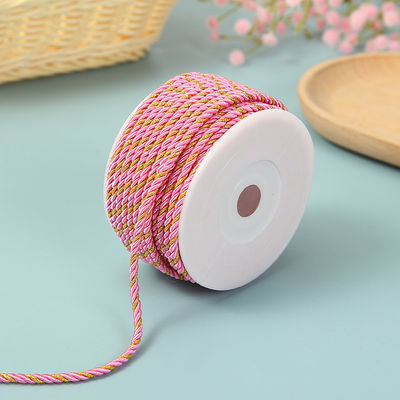 3 fili 2mm-10mm Poliester corda di nylon filo d'oro misto per braccialetto