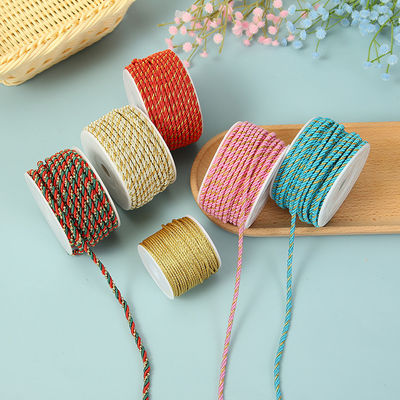 3 fili 2mm-10mm Poliester corda di nylon filo d'oro misto per braccialetto