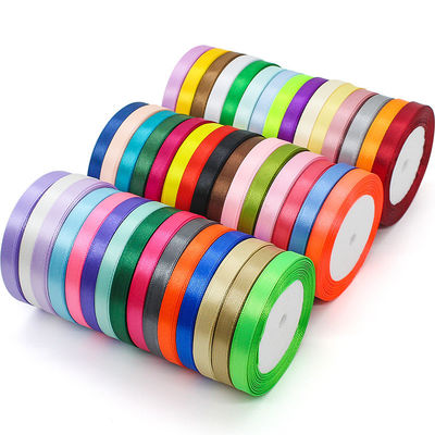 Single face assorted polyester nylon satin ribbon 100 yard 3mm-10mm