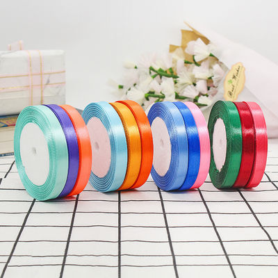 Single face assorted polyester nylon satin ribbon 100 yard 3mm-10mm