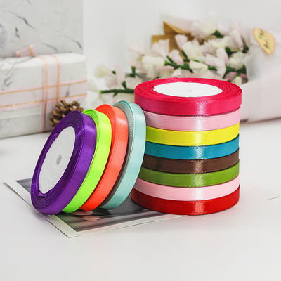 Single face assorted polyester nylon satin ribbon 100 yard 3mm-10mm