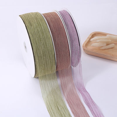 Imballaggio regalo 25mm Organza Nastro Corea 2,5cm Sheer Wired Nastro