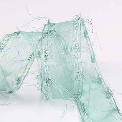 25mm-50mm Tassel Edge Polyester Organza Ribbon per fiori di cioccolato imballaggio regalo e abbigliamento decorazione