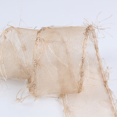 25mm-50mm Tassel Edge Polyester Organza Ribbon per fiori di cioccolato imballaggio regalo e abbigliamento decorazione