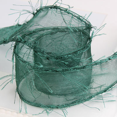 25mm-50mm Tassel Edge Polyester Organza Ribbon per fiori di cioccolato imballaggio regalo e abbigliamento decorazione