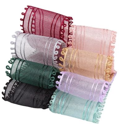 16mm-38mm Rulli di nastro di organza doppio cerchio bordo nastro rosso