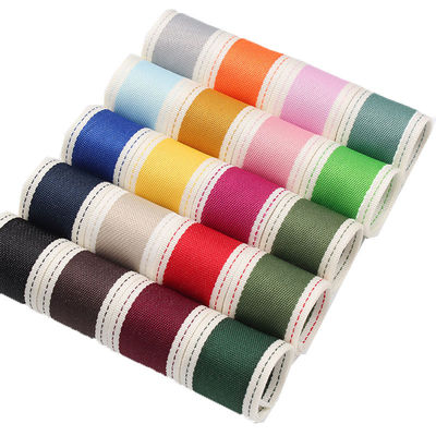 Nastro di poliestere con bordo cucito 6 mm-40 mm Rulli di nastro di poliestere verde rosso