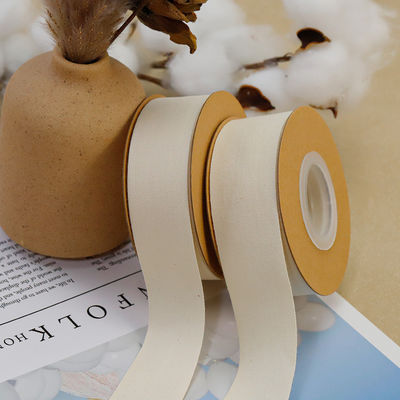 Nastro di cotone bianco naturale da 10 mm a 32 mm 100% cotone tessuto