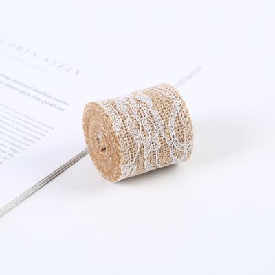 Nastro di fiocco rosa da 65 mm con pizzo 10 metri Nastro di fiocco naturale con bordi tessuti