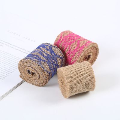 Nastro di fiocco rosa da 65 mm con pizzo 10 metri Nastro di fiocco naturale con bordi tessuti