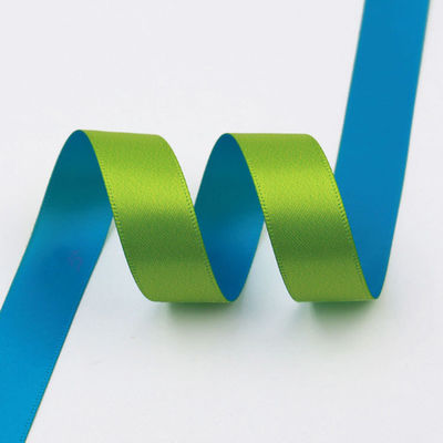 Double Colors Polyester Ribbon Roll Rose Blue 25mm Satin Poly Ribbon