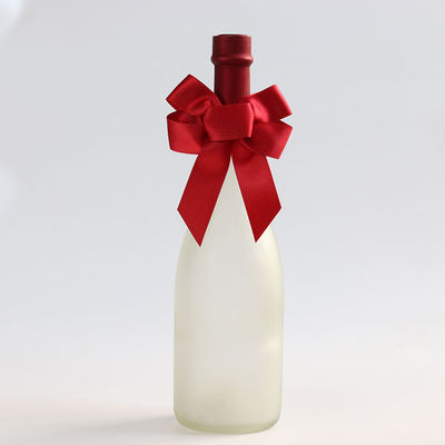 Archi di nastro di satin marrone elastico Imballaggio regalo per bottiglia di vino rosso