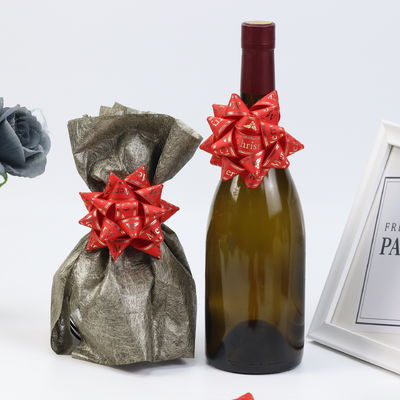 Stella d'Oro Presente Nastro Arco Vino Rosso Involucro Regalo Nastro Arco