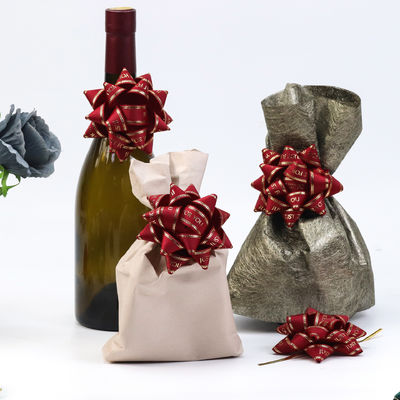 Stella d'Oro Presente Nastro Arco Vino Rosso Involucro Regalo Nastro Arco