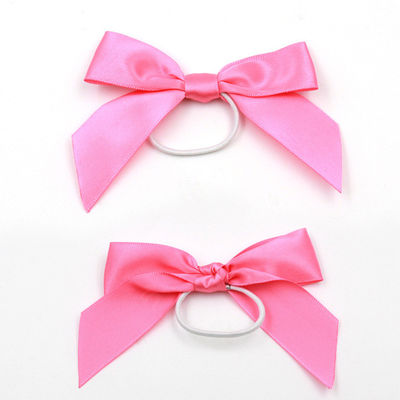 Polyester Satin Pink Ribbon Bow ISO14001 Ribbon Bow di Natale