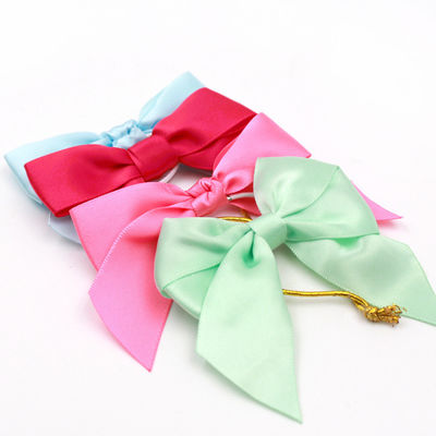 Polyester Satin Pink Ribbon Bow ISO14001 Ribbon Bow di Natale