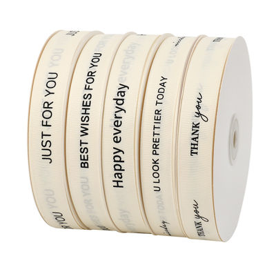 Nastro di cotone stampato di 20 mm bianco di grana grossa OEM Eco-friendly
