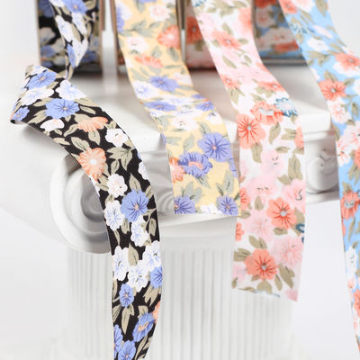 Nastro di cotone stampato a fiore 25 mm Nastro regalo personalizzato
