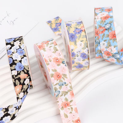 Nastro di cotone stampato a fiore 25 mm Nastro regalo personalizzato
