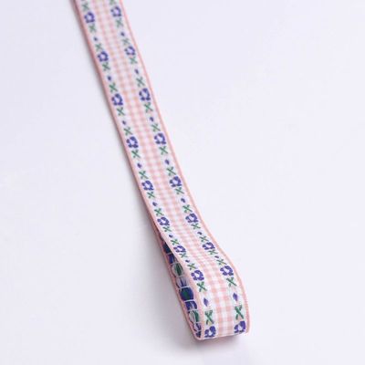 7 mm-38 mm Nastro ricamato blu ISO9001 Nastro florico ricamato
