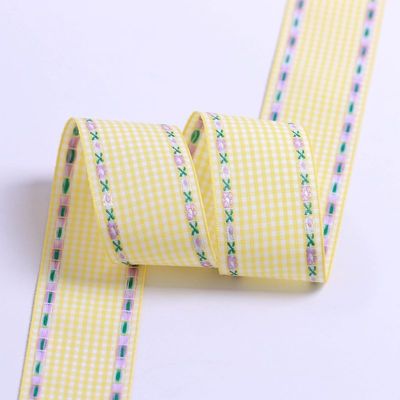 7 mm-38 mm Nastro ricamato blu ISO9001 Nastro florico ricamato