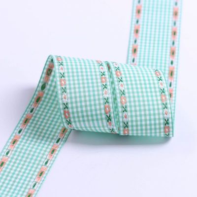 7 mm-38 mm Nastro ricamato blu ISO9001 Nastro florico ricamato