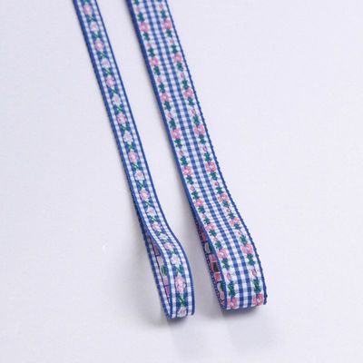 7 mm-38 mm Nastro ricamato blu ISO9001 Nastro florico ricamato