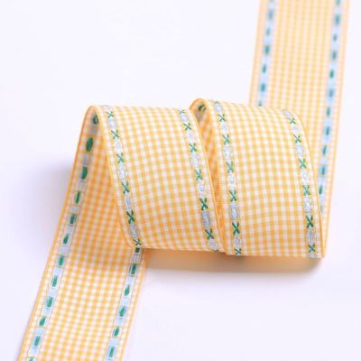 7 mm-38 mm Nastro ricamato blu ISO9001 Nastro florico ricamato
