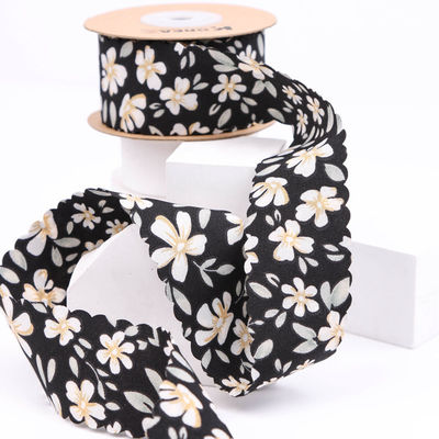 Nastro a grano grosso personalizzato a base di fiori Nastro a bordo di tessuto per imballaggio regalo