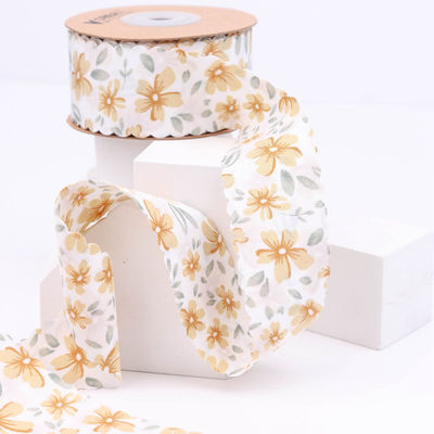 Nastro a grano grosso personalizzato a base di fiori Nastro a bordo di tessuto per imballaggio regalo