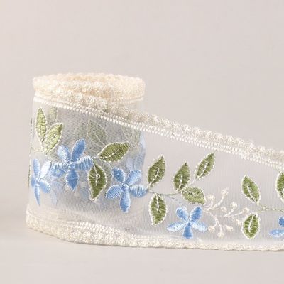 Ricamo Nastro Organza Cablato 85mm Nastro Organza Stampato a faccia singola