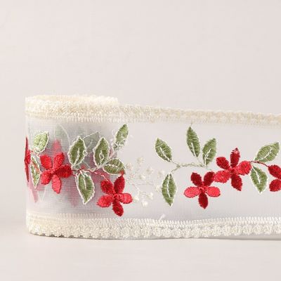 Ricamo Nastro Organza Cablato 85mm Nastro Organza Stampato a faccia singola