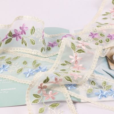 Ricamo Nastro Organza Cablato 85mm Nastro Organza Stampato a faccia singola