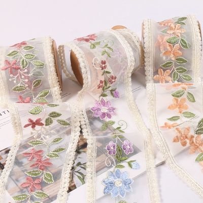 Ricamo Nastro Organza Cablato 85mm Nastro Organza Stampato a faccia singola