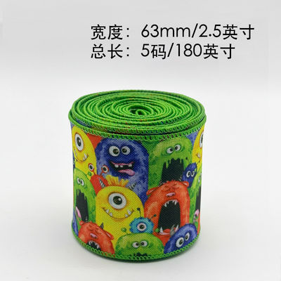 Carino cartone animato Halloween nastro cablato 63mm Festival Halloween nastro grosso grano