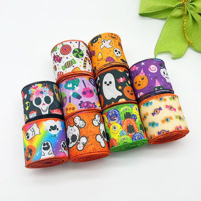 Carino cartone animato Halloween nastro cablato 63mm Festival Halloween nastro grosso grano