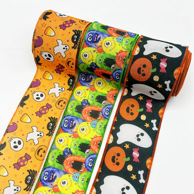 Carino cartone animato Halloween nastro cablato 63mm Festival Halloween nastro grosso grano