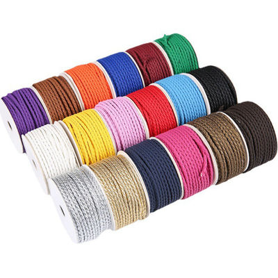 Artigianato fai da te 2 corde intrecciate 5mm nero doppia corda intrecciata di nylon