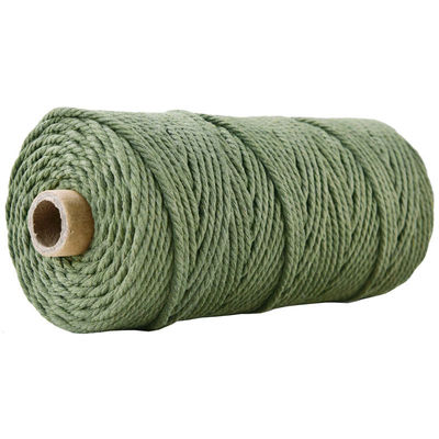 Verde 3 fili corda di nylon contorta 3 mm Macrame corda di cotone intrecciata