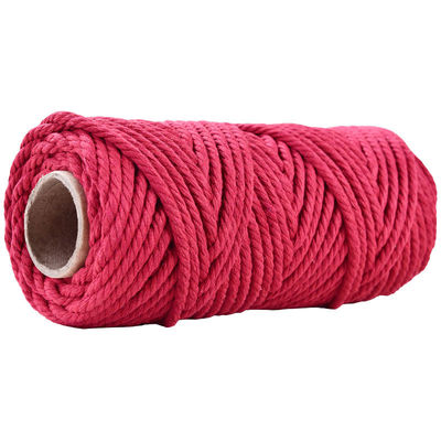 50 m di filo di macramma rosa polveroso 5 mm ISO9001 corda di cotone rosa 3 fili