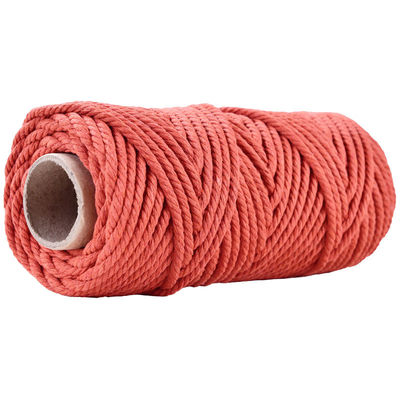 50 m di filo di macramma rosa polveroso 5 mm ISO9001 corda di cotone rosa 3 fili