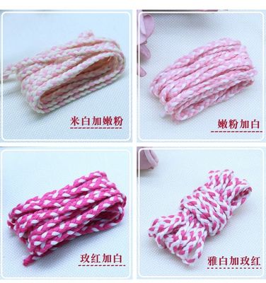 Abbigliamento 3 fili Corde di macramma Arancione Bianco 5mm 3 fili Cordone di cotone